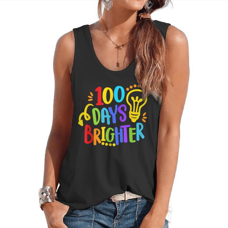 Happy 100th Day Of School 100 Days Brighter Girls Teacher Flowy Tank