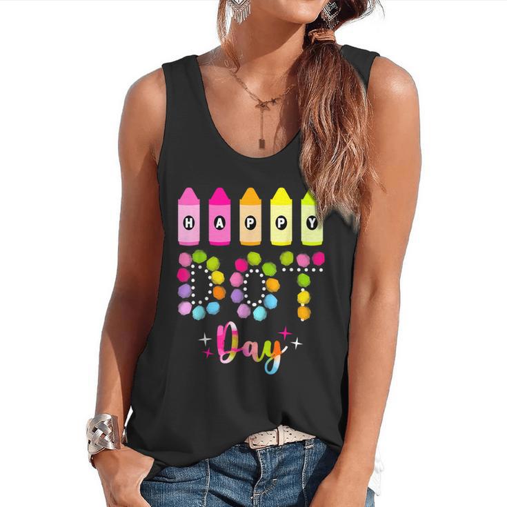 Happy Dot Day 2025 Teacher Kids Girls Colorful Polka Dot Day Flowy Tank