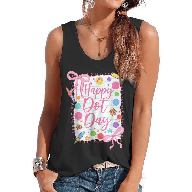 Happy Dot Day Bow Coquette For Teacher Girls Flowy Tank