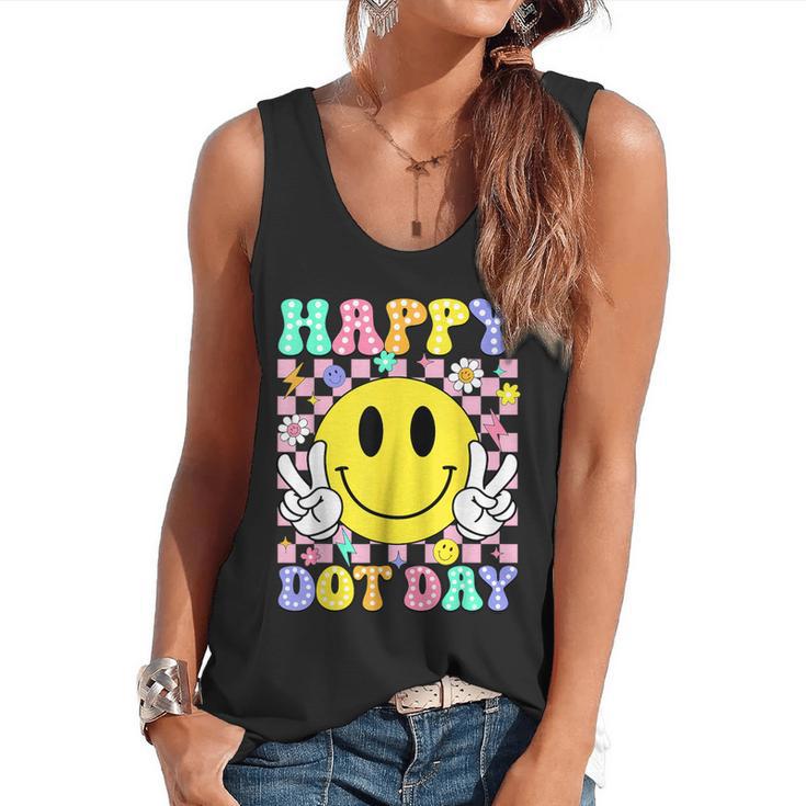 Happy Dot Day Shirts Teacher Student Girls Kids Smile Face Flowy Tank