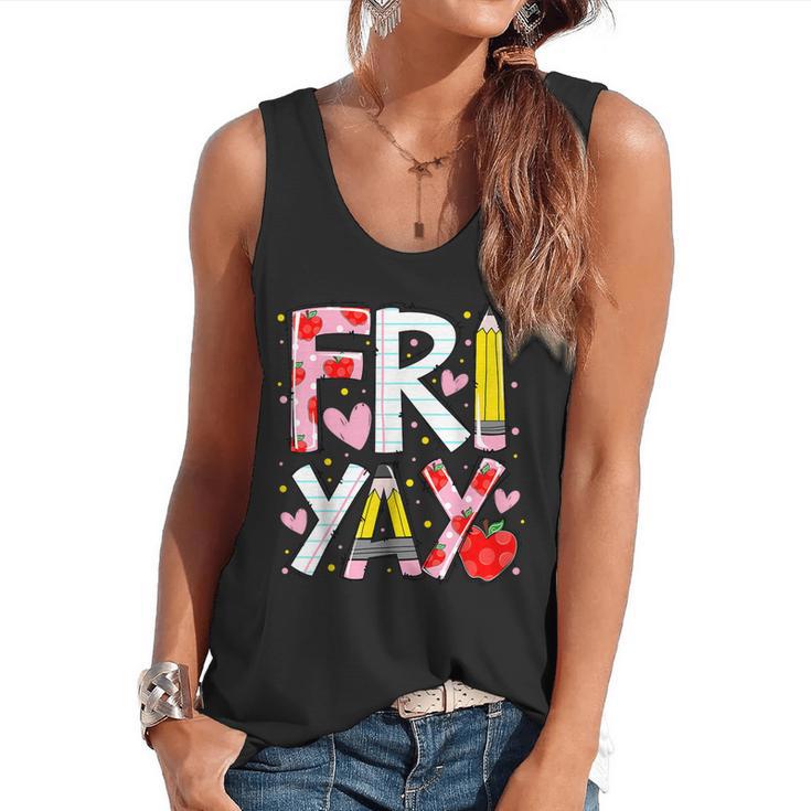 Happy Fri-Yay Teacher Back To School Friday Lovers Flowy Tank