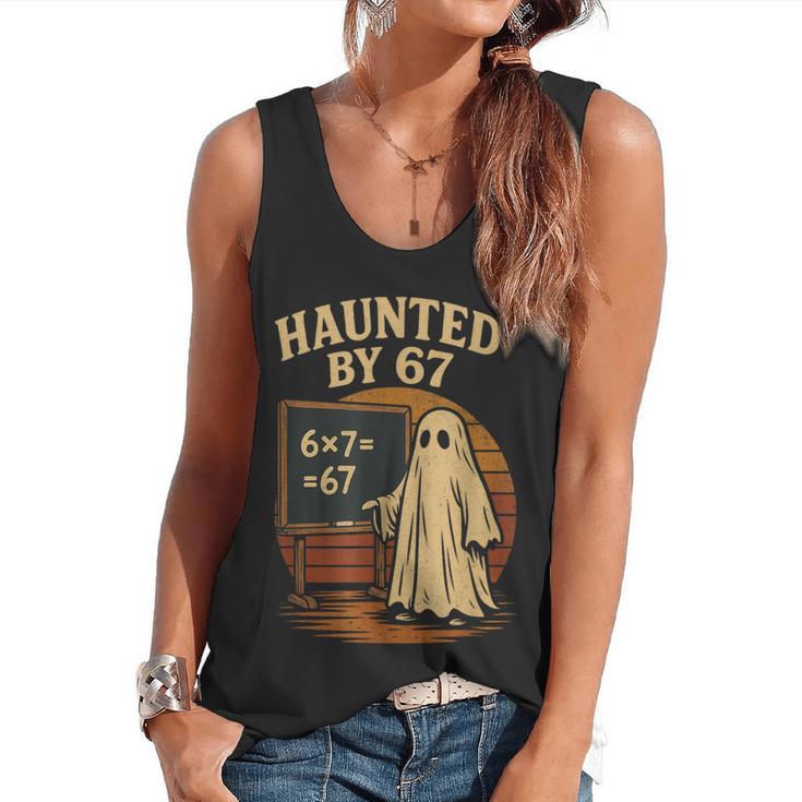 Haunted By 67 Ghost Math Joke Student Halloween Nerd Teacher Flowy Tank