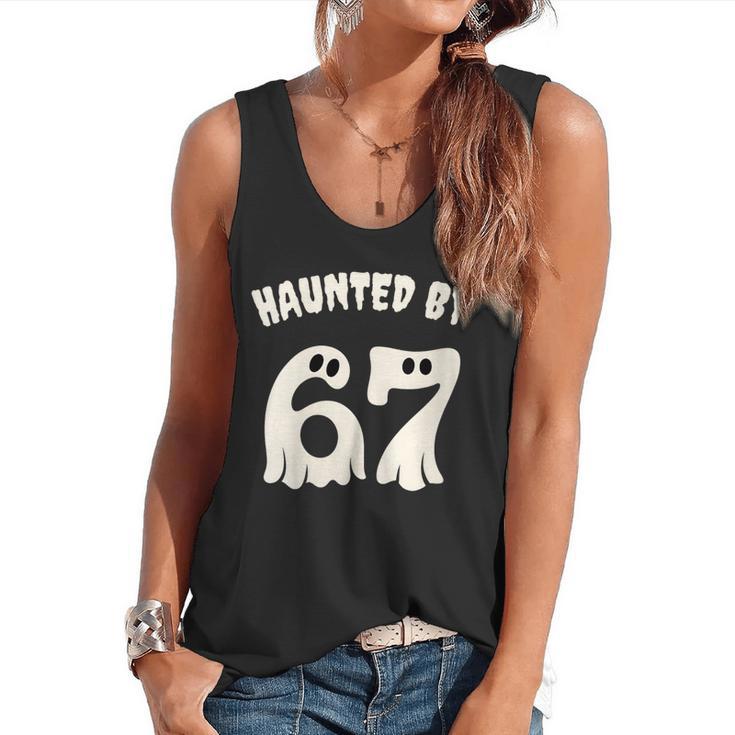 Haunted By 67 Teacher Halloween 6 7 Shirt Flowy Tank