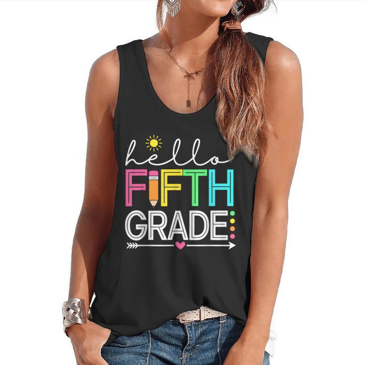 Hello Fifth Grade Teacher Student 5th Grade Back To School Flowy Tank