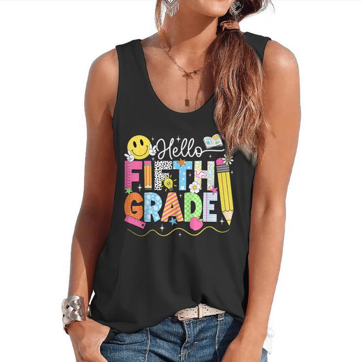 Hello Fifth Grade Team 5th Grade Back To School Teacher Kids Flowy Tank