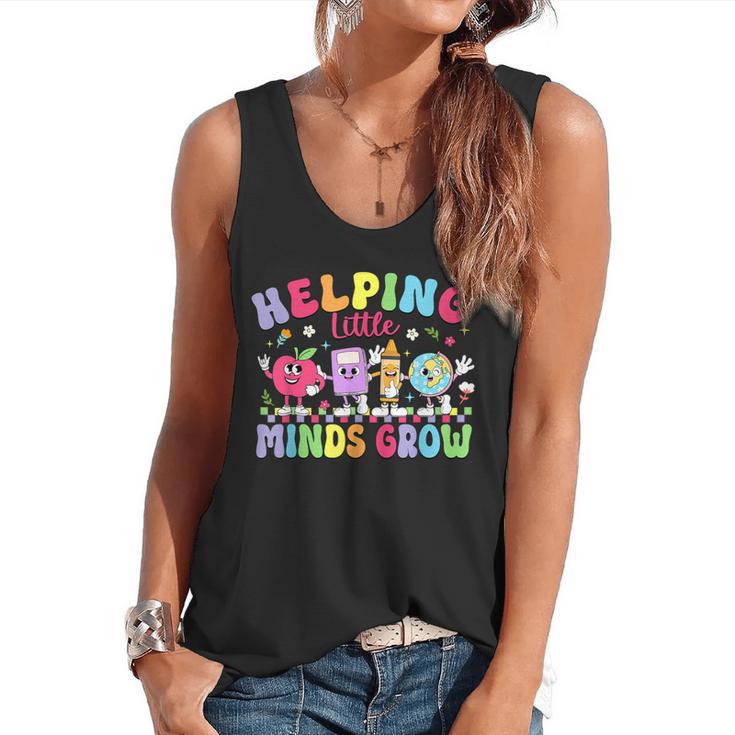 Helping Little Minds Grow Teacher Life Back To School Flowy Tank
