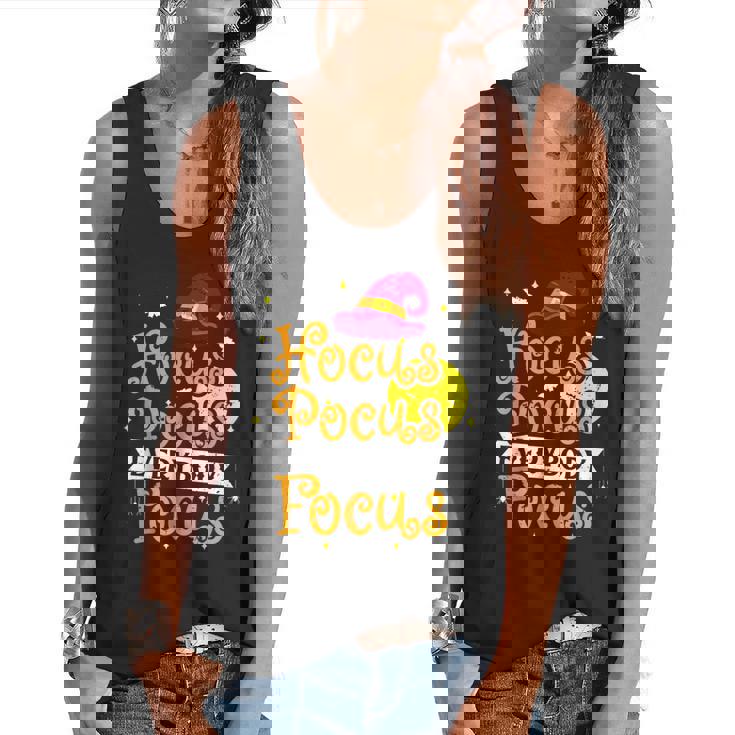 Hocus Pocus Everybody Focus Halloween Teacher Men Women Kids Flowy Tank