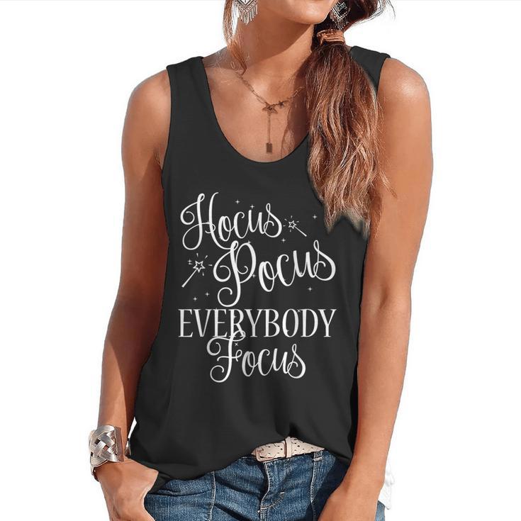 Hocus Pocus Everybody Focus Teacher Halloween Shirt Flowy Tank