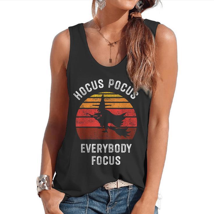 Hocus Pocus Everybody Focus Witch Halloween Teacher Women Flowy Tank