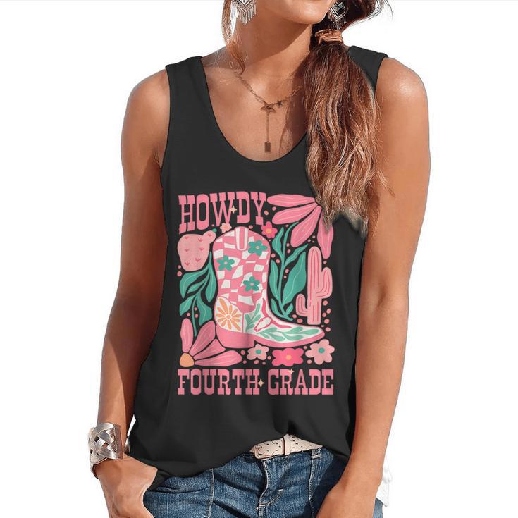 Howdy Fourth Grade Western 4th Grade Teacher Cowboy Cowgirl Flowy Tank