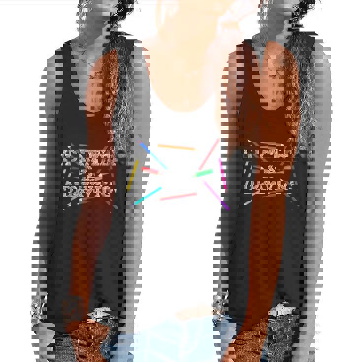 I&#x27;d Rather Be Drawing Artist Art Teacher Sketching Lover For Men Women Girls Kids Flowy Tank