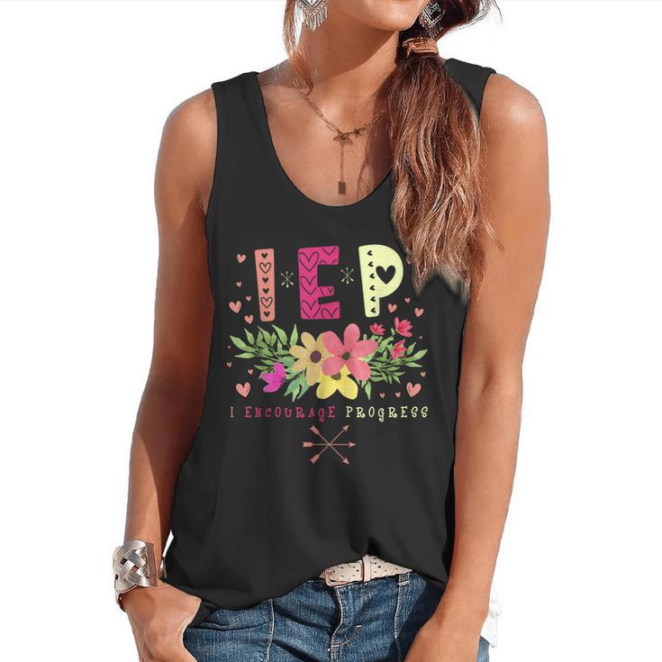 IEP I Encourage Progress Teacher Special Education Men Women Flowy Tank