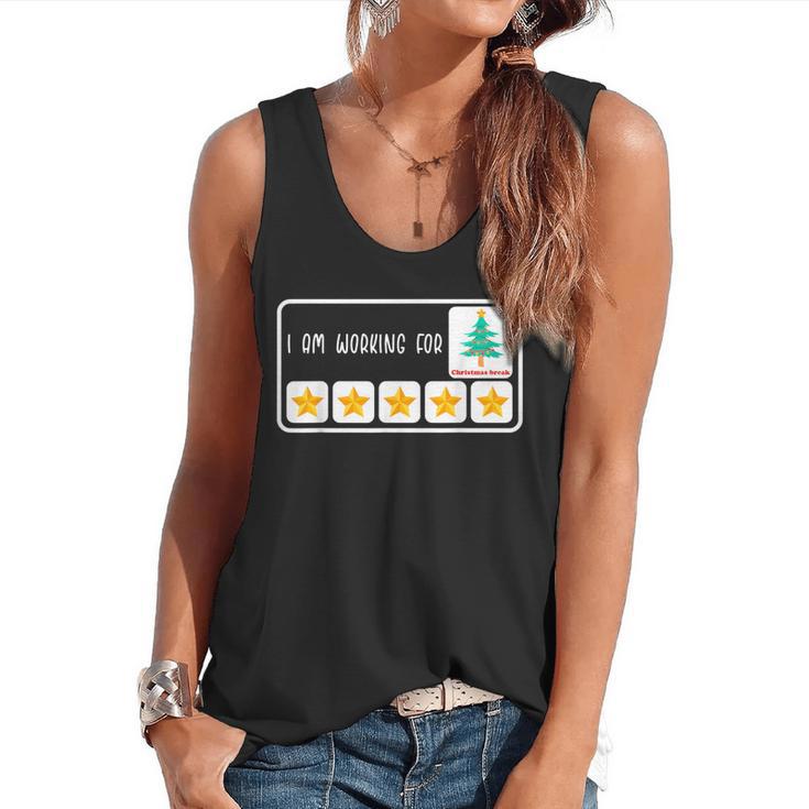 I'm Working For Christmas Break 5 Star Winter Teacher Stars Flowy Tank