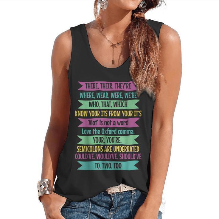 Their There And They'Re English Teacher Men Women Flowy Tank