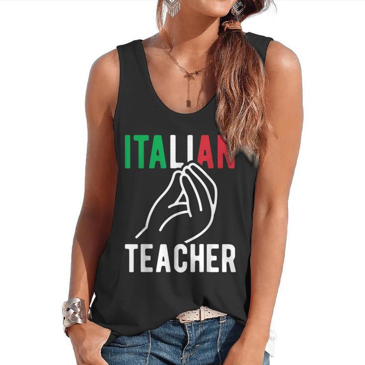 Italian Teacher Italy Italia Back To School First Day Flowy Tank
