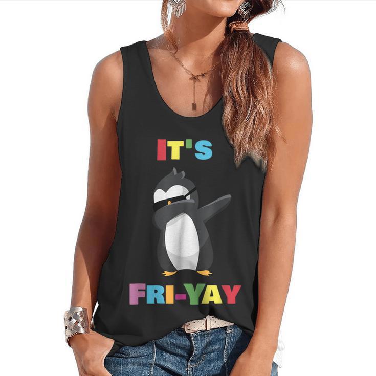 It's Fri-Yay Dabbing Penguin Friday Weekend Teacher Student Flowy Tank