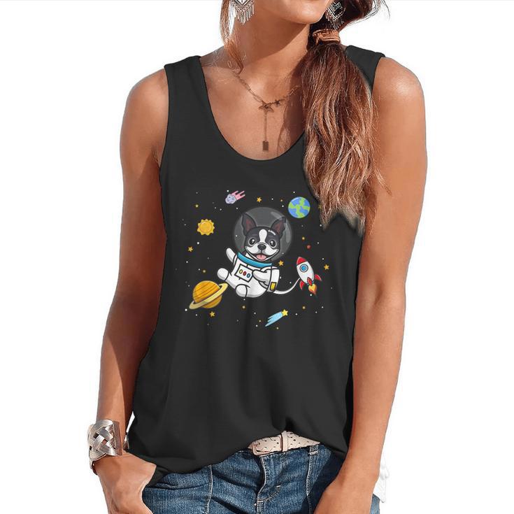 Kawaii Kids & Boys Astronaut Space Boston Terrier Dog Lover Flowy Tank