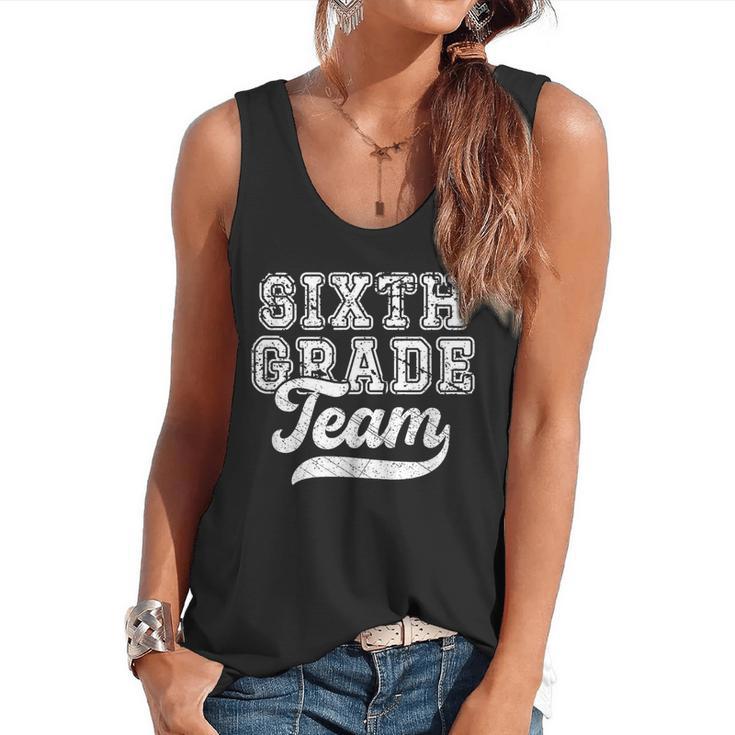Kids Teacher Sixth Grade Retro Back To School Team 6th Grade Flowy Tank