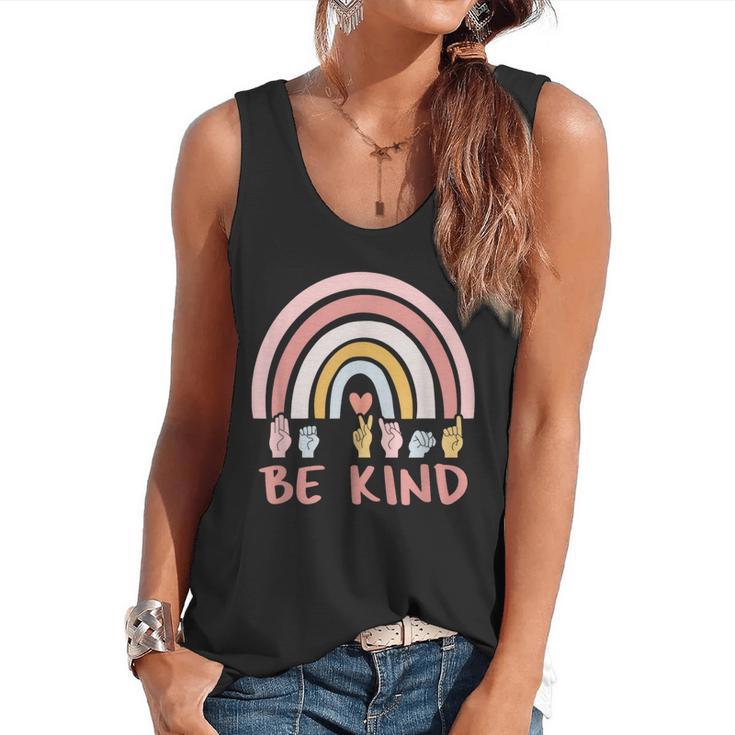 Be Kind ASL Sign Language Deaf SPED Teacher Kids Men Women Flowy Tank