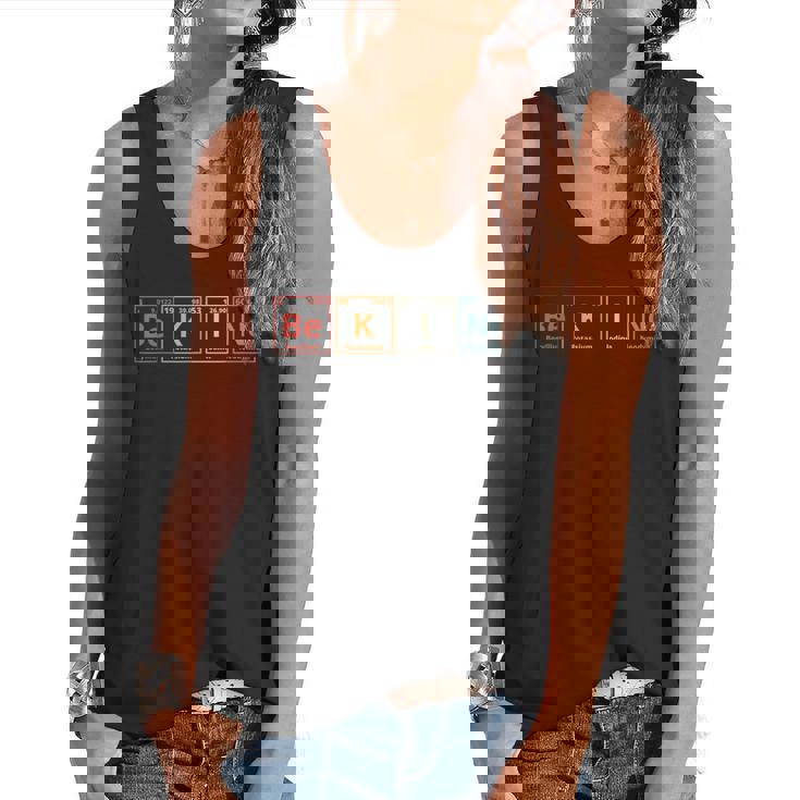 Be Kind Periodic Table Chemistry Teacher Scientist Kindness Men Women Girls Kids Flowy Tank