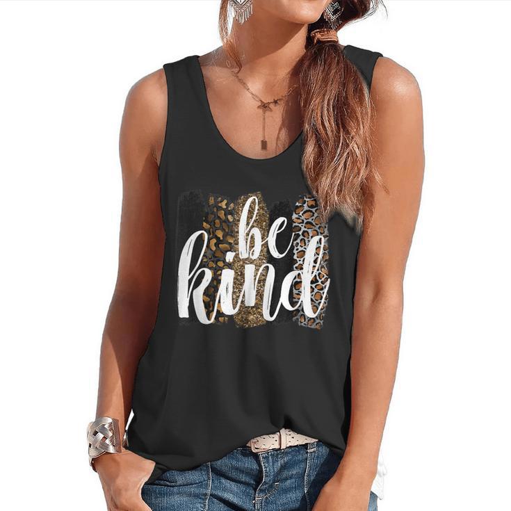 Be Kind Women Inspirational Teacher Animal Print Flowy Tank
