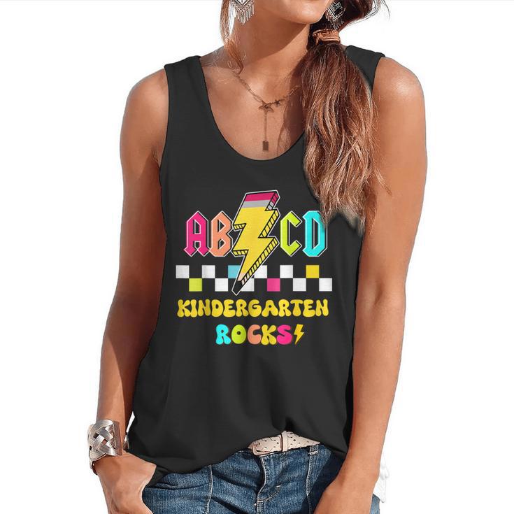 Kindergarten ABCD Rocks Teacher Student Back To School Flowy Tank
