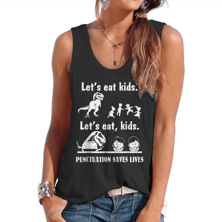 Let's Eat Kids Fun Dinosaurs Grammar Teacher Flowy Tank