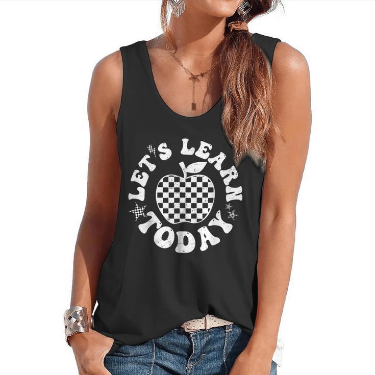 Let's Learn Today Checkered Apple Back To School Teacher Flowy Tank
