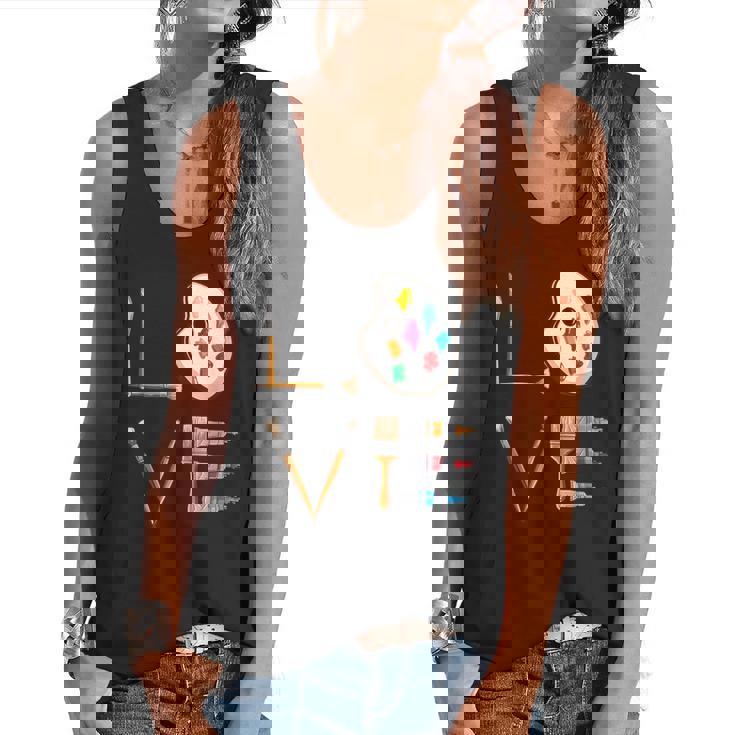 Love Art For Artist Art Teacher Flowy Tank, trending gift