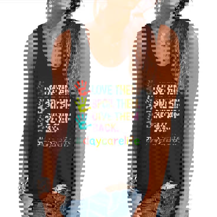 Love Daycare Provider Childcare Teacher Tie Dye Flowy Tank