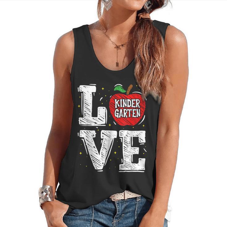 LOVE Kindergarten Teacher Student School Apple Flowy Tank