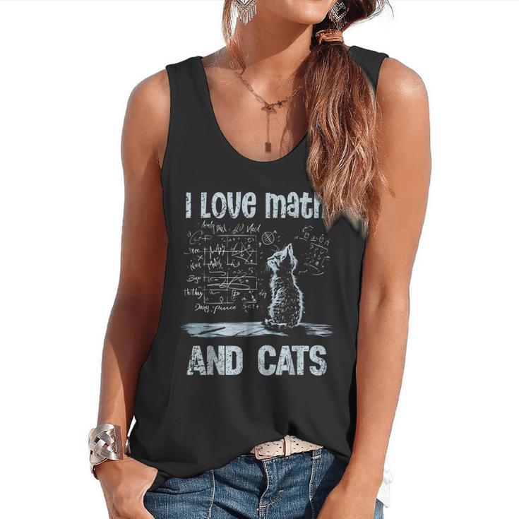 I Love Math And Cats Cat Lover Science Teacher Student Flowy Tank