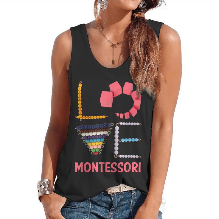 Love Montessori Education Math Teacher Flowy Tank