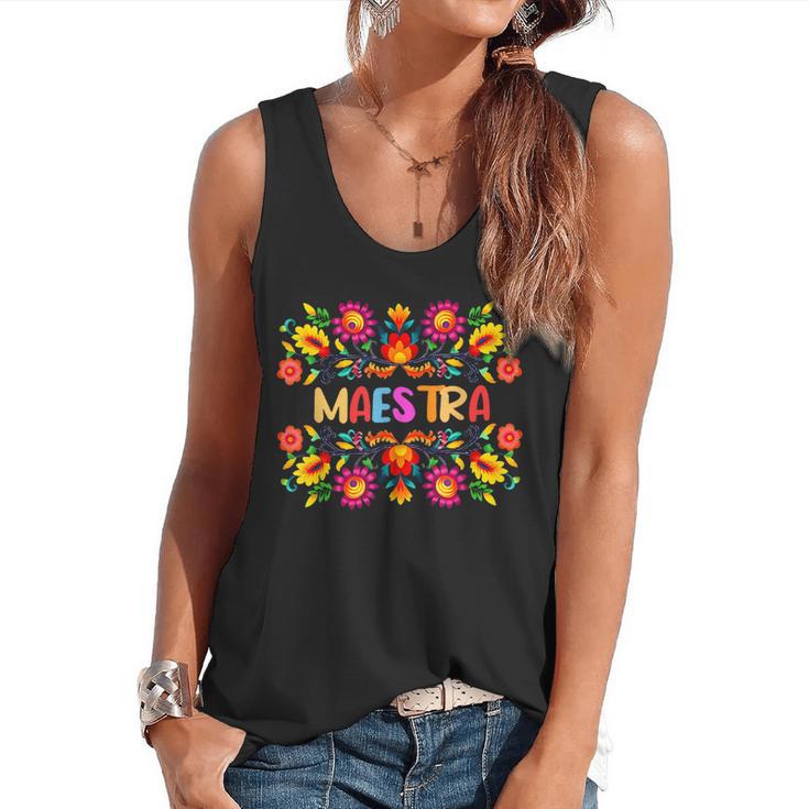 Maestra Cinco De Mayo Spanish Mexican Teacher Flowy Tank