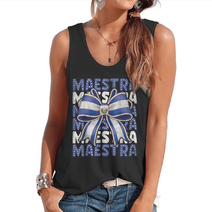 Maestra El Salvador Coquette Bow Hispanic Spanish Teacher Flowy Tank