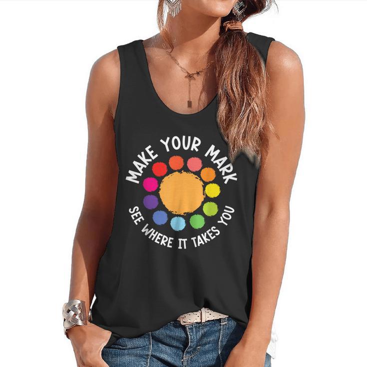Make Your Mark For a International Dot Day Teacher Dot Lover Flowy Tank