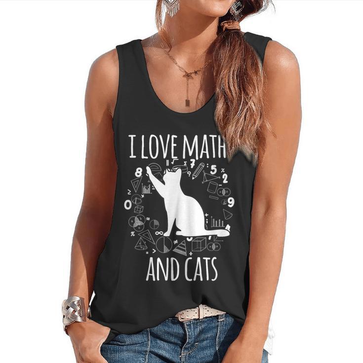 Math Nerd Math Teacher Cat Lover I Love Math And Cats Flowy Tank