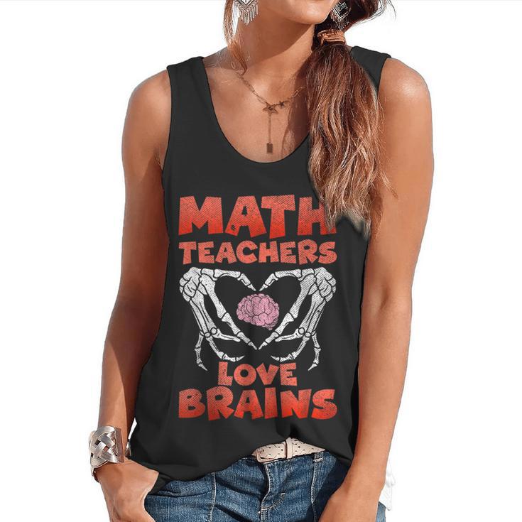 Math Teachers Love Brains Scary Halloween Men Women Flowy Tank