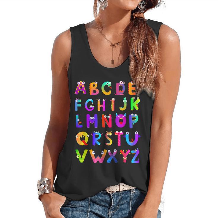 Monster ABC Cute Alphabet Halloween Teacher Costume Kids Flowy Tank