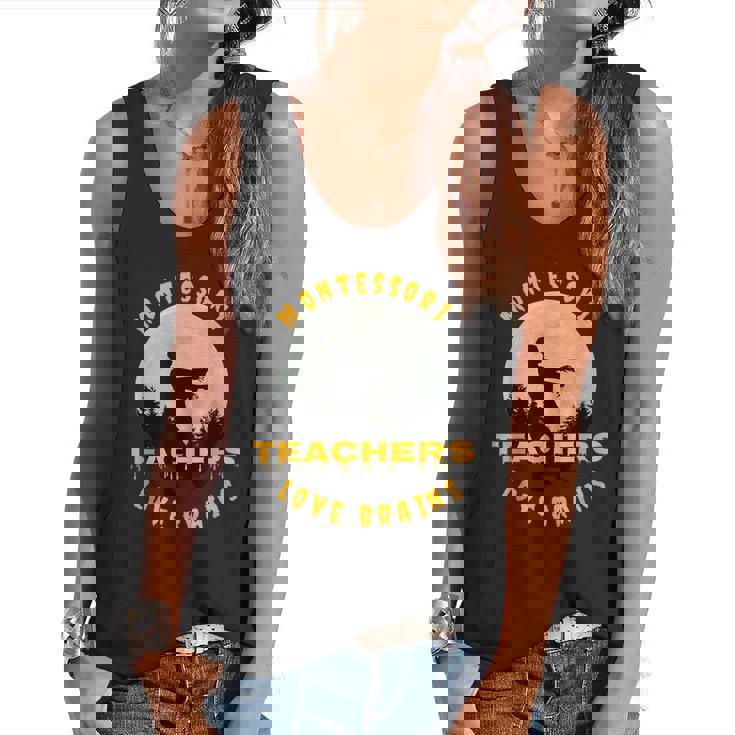 Montessori Teachers Love Brains Halloween Novelty Men Women Flowy Tank
