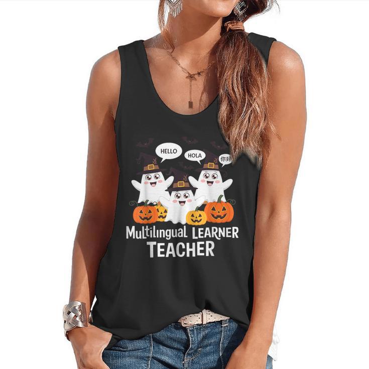 Multilingual Learner Teacher Spooky Halloween ESL Teacher Flowy Tank