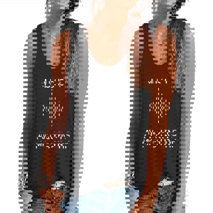 Music Awakens My Spirit Inspiring Musician Teacher Quote Flowy Tank