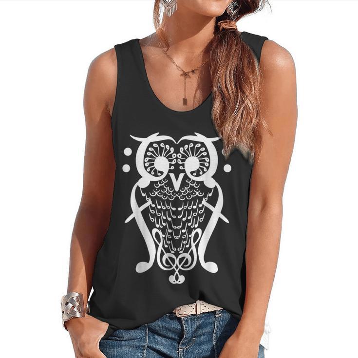 Music Note Owl Shirt Musicians Teacher Birthday Bird Flowy Tank