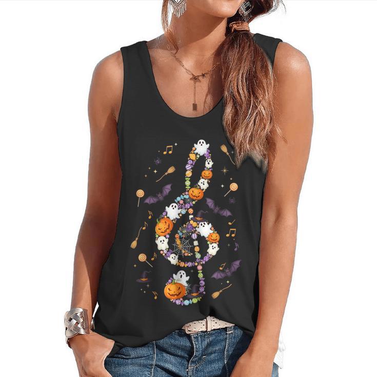 Music Note Symbol Halloween For Music Teacher Musicians Flowy Tank