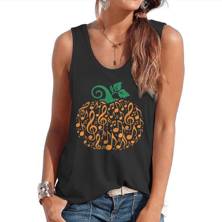 Music Notes Pumpkin Music Teacher Halloween Flowy Tank