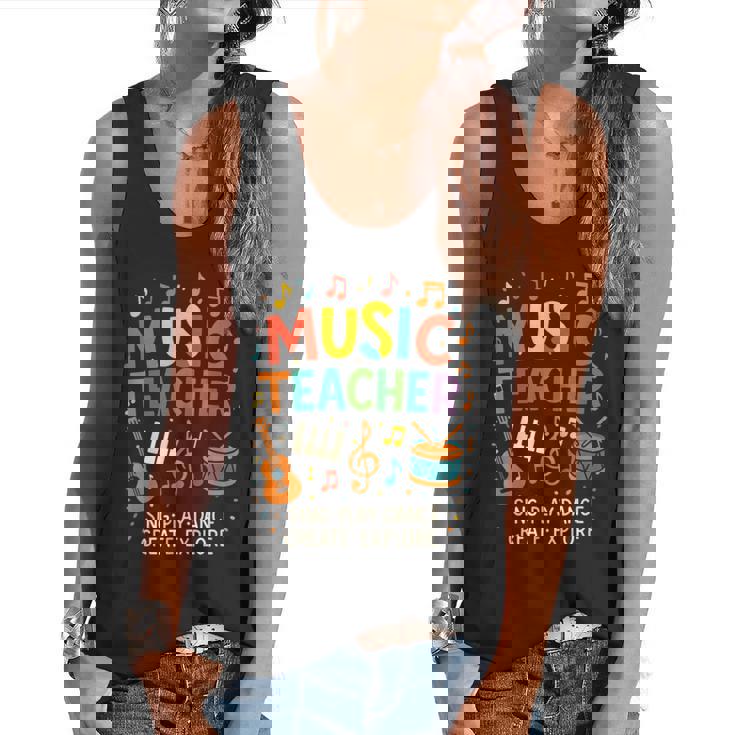 Music Teacher Music Sing Play Dance Choir Piano Flowy Tank