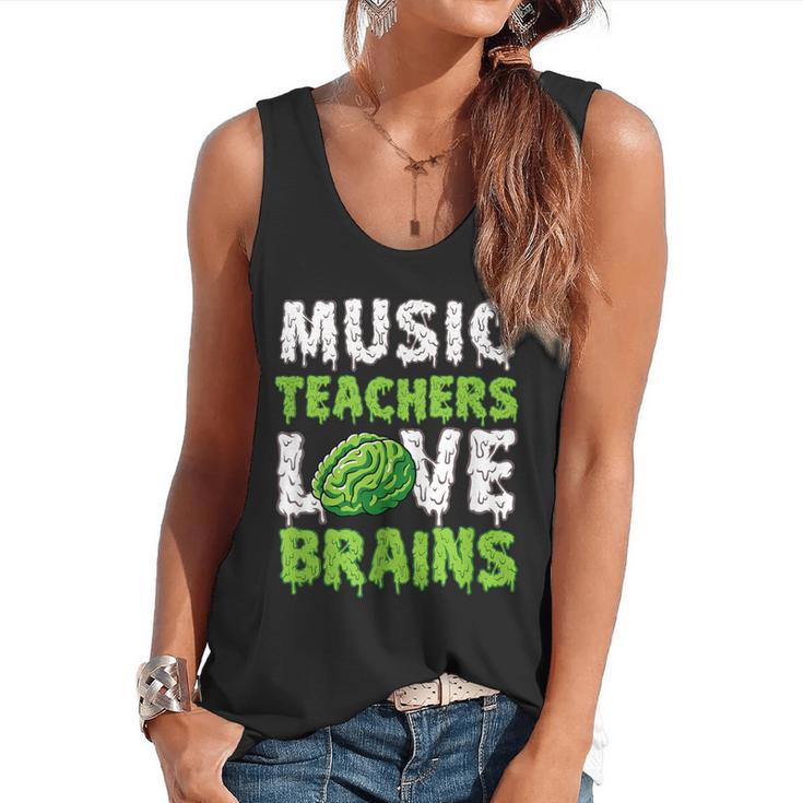 Music Teachers Love Brains Cute Teaching Halloween Flowy Tank