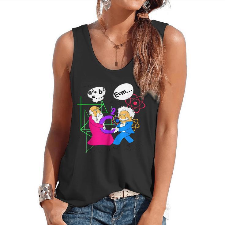 Nerdy Pythagoras Fighting Over C Squared Math Teacher Flowy Tank