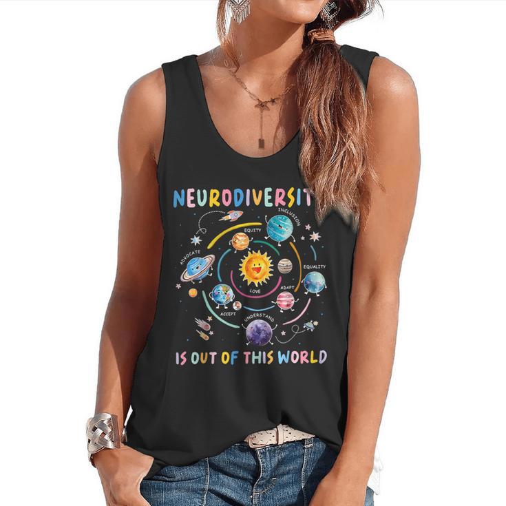 Neurodiversity Is Out Of This World Space Autism Teacher Flowy Tank