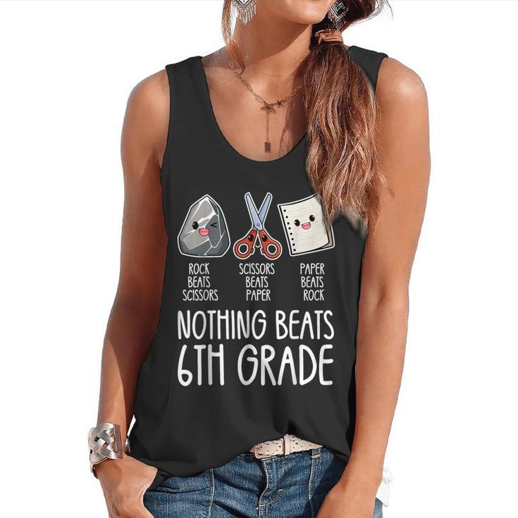 Nothing Beats 6th Grade Back To School Kids Teachers Flowy Tank